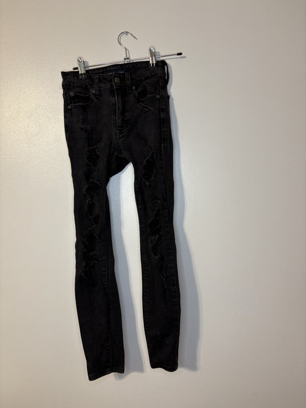 Aéropostale Womens High-Rise Black Denim Jegging Jeans Size 000 Regular+